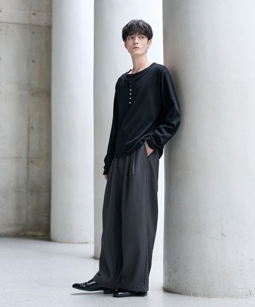 ASTRONOMY ワイドパンツ スラックス 「防シワ」2タックワイド