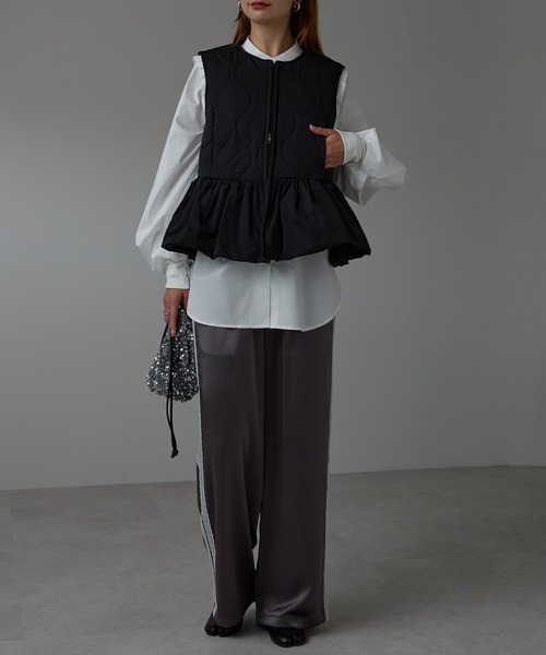 r.（アールドット） ダウンベスト ベスト キルティング ペプラムベスト