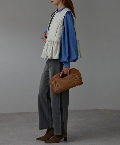 r.（アールドット） ダウンベスト ベスト キルティング ペプラムベスト