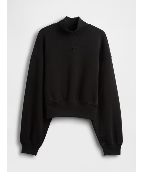 GAP トレーナー スウェット NAPロゴ モックネック クロップド