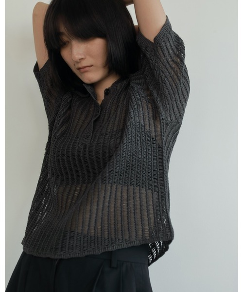 「anuke」 半袖ニット FREE ベージュ レディース_画像5