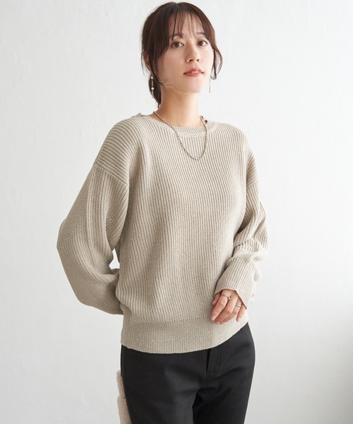 新品 IENA ラメBOX プルオーバー ゴールド ニット ラメ ショートニット プルオーバー（ニット／セーター）｜Spick & Span