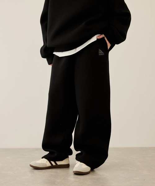 NAVY ワイドパンツ スウェットパンツ ジャージ ポンチワイドパンツ