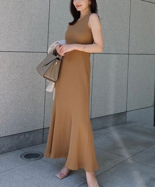 anuans（アニュアンス） ノースリーブワンピース FREE ベージュ