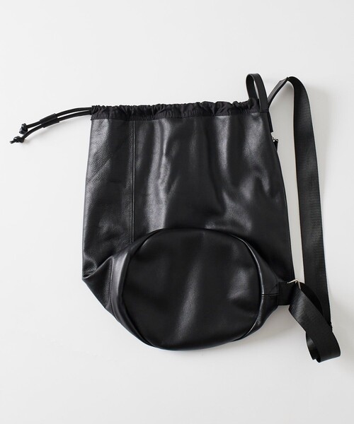 ボンサック　バイカー　ブラック　レザー　バッグ　ショルダーバッグ　黒 FREAK'S STORE（フリークスストア） ショルダーバッグ 撥水 カウレザー