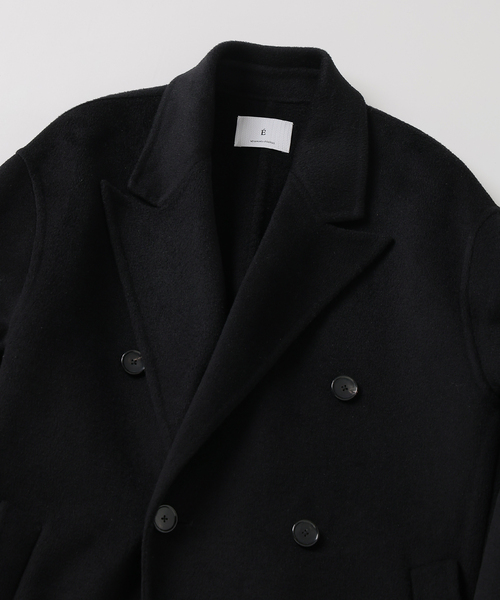 イタリア生地✨ エディフィス　チェスターコート　ウール　カシミヤ　黒　M EDIFICE（エディフィス） チェスターコート コート SUPER 140's ウール