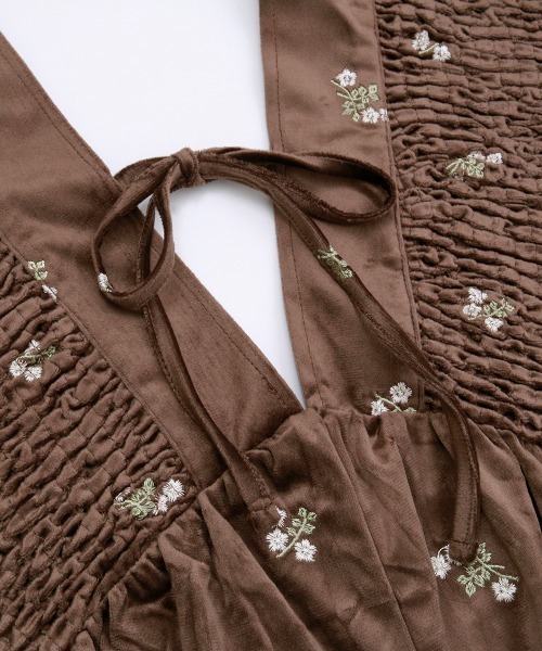 サロペット・オーバーオール・オールインワン hin-atafofofofa APERO SUIT /sesame 正規店直輸入】 Apolina 刺繍 ブラウンオーバーオール サロペット 2026