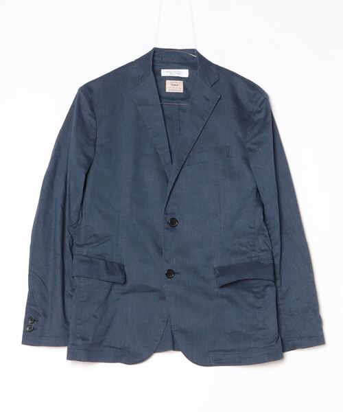 未使用に近い　UNITED ARROWS ソブリン　ネイビー　リネンジャケット SOVEREIGN ソブリン テーラードジャケット ネイビー 44 ウールリネン