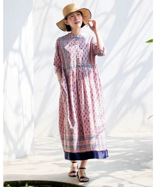 「Sunny clouds」 半袖ワンピース L ピンク系その他 レディース_画像2