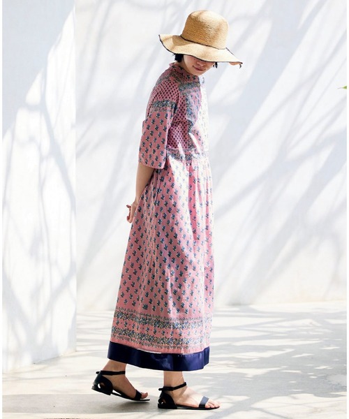 「Sunny clouds」 半袖ワンピース L ピンク系その他 レディース_画像3