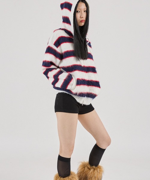 FTW パーカー 「UNISEX」BORDER SHAGGY ZIP HOODIE メンズ レディース