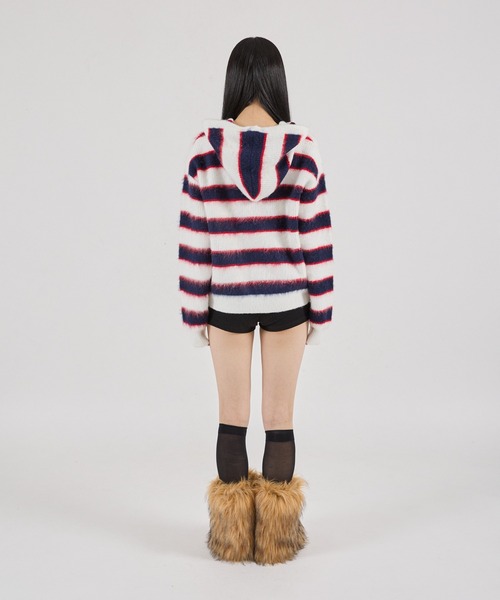 FTW パーカー 「UNISEX」BORDER SHAGGY ZIP HOODIE メンズ レディース