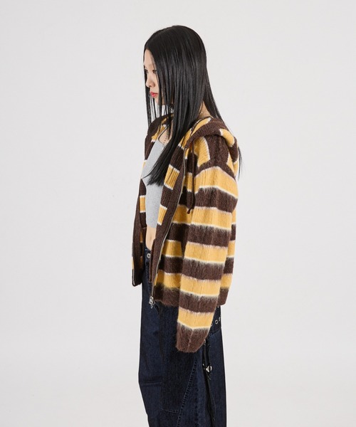 FTW パーカー 「UNISEX」BORDER SHAGGY ZIP HOODIE メンズ レディース