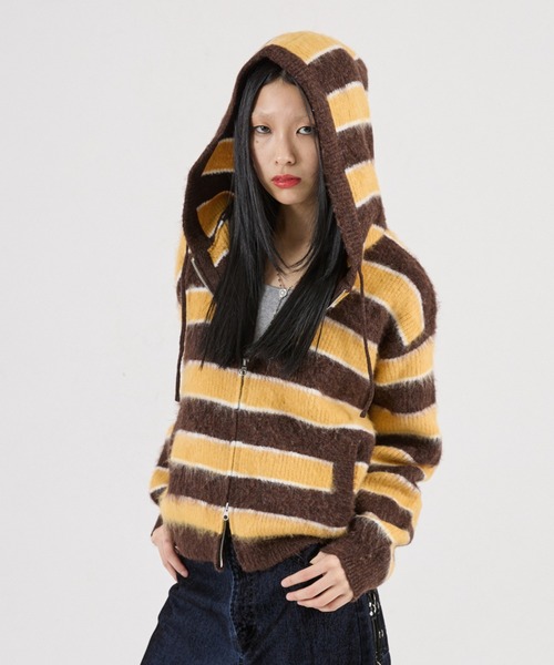 FTW パーカー 「UNISEX」BORDER SHAGGY ZIP HOODIE メンズ レディース