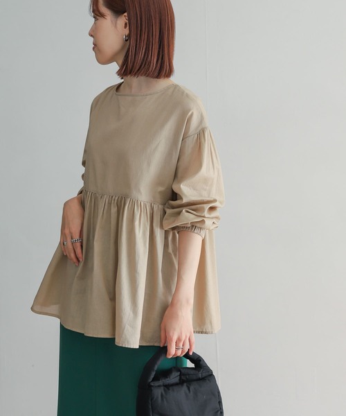 「URBAN RESEARCH DOORS」 長袖ブラウス MEDIUM ベージュ レディース_画像2