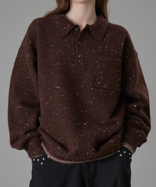 ONCILY（オンシェリー） セーター ニット COLOR NEP LAYERED KNIT POLO