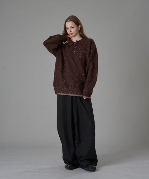 ONCILY（オンシェリー） セーター ニット COLOR NEP LAYERED KNIT POLO