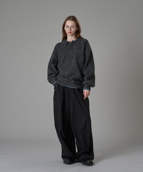 ONCILY（オンシェリー） セーター ニット COLOR NEP LAYERED KNIT POLO