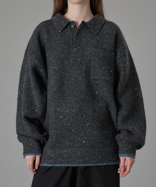 ONCILY（オンシェリー） セーター ニット COLOR NEP LAYERED KNIT POLO