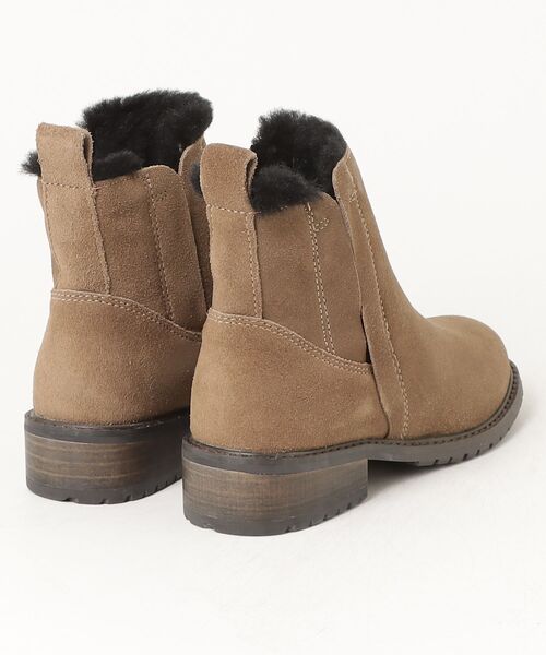 美品　EMU Australia　厚底ベージュスエードショートブーツ EMU Australia（エミュ オーストラリア） ブーツ 「EMU（エミュ