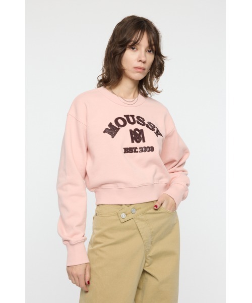 MOUSSY（マウジー） トレーナー スウェット MOUSSY F/LEATHER PATCH