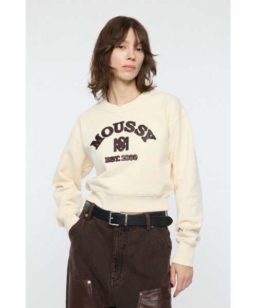 MOUSSY（マウジー） トレーナー スウェット MOUSSY F/LEATHER PATCH