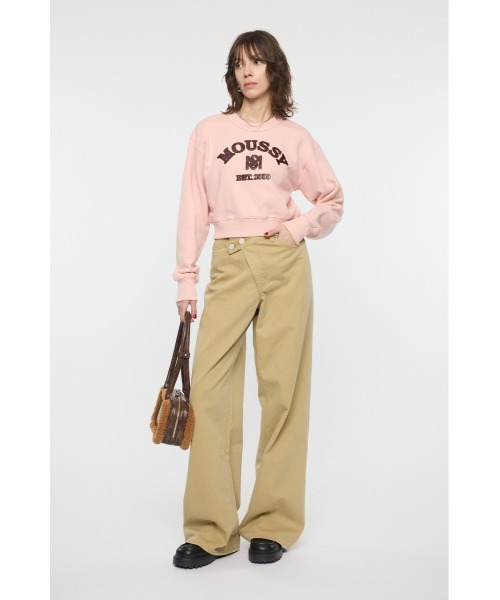 MOUSSY（マウジー） トレーナー スウェット MOUSSY F/LEATHER PATCH