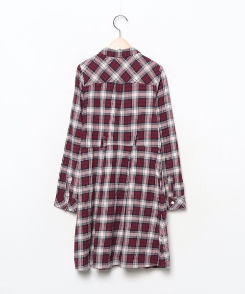 「mezzo piano」 「KIDS」シャツワンピース 150 レッド キッズ_画像2