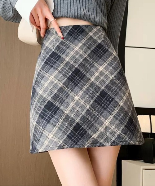 SPIGA（スピーガ） スカート バイヤス柄台形ミニスカート : ZOZOTOWN