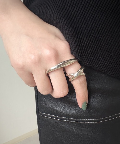 指輪 リング THEATER シアター マルチプルアートデザイン２フィンガーシルバーリング レディース メンズ | THEATER | 08