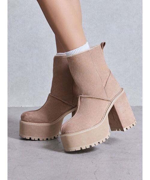 GYDA（ジェイダ） ブーツ フェイクムートンplatformショートブーツ