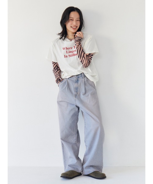 ungrid ブリーチルーズデニム レディース デニムパンツ Ungrid（アングリッド） ワイドパンツ ジーンズ デニム デニムパンツ