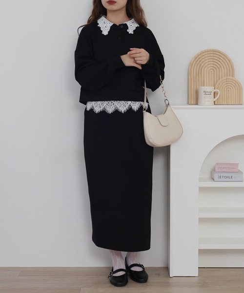 RME. セットアップ レース襟スウェットセットアップ レディース