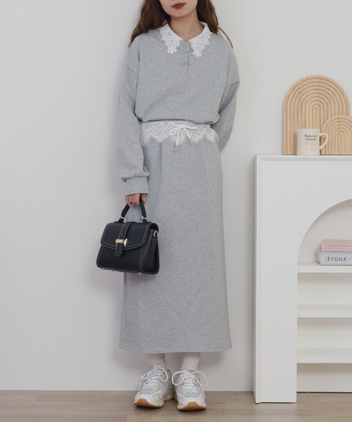 セットアップ レース襟スウェットセットアップ レディース : ZOZOTOWN