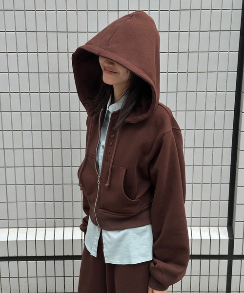Perushu パーカー 5 way big hood double zip sweat hoodie／5WAY