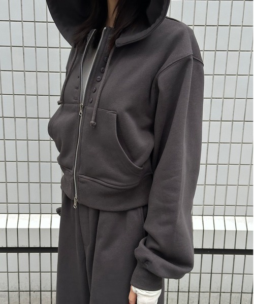 Perushu パーカー 5 way big hood double zip sweat hoodie／5WAY