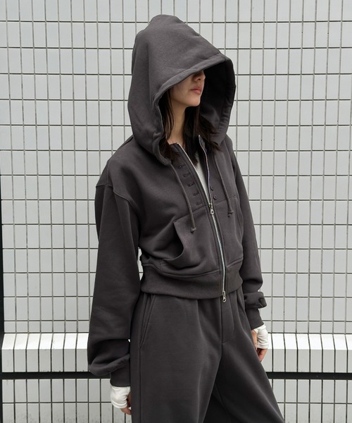 Perushu パーカー 5 way big hood double zip sweat hoodie／5WAY
