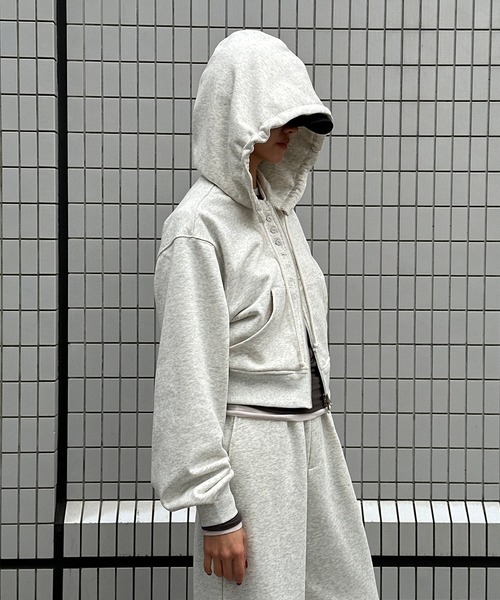 Perushu パーカー 5 way big hood double zip sweat hoodie／5WAY 
