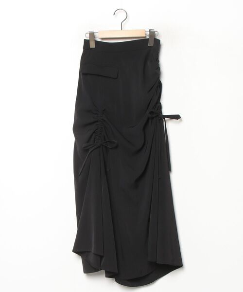 【美品】UN3D. アンスリード◆サイドギャザーボリュームスカート黒36 UN3D.（アンスリード）の「サイドギャザーボリュームスカート