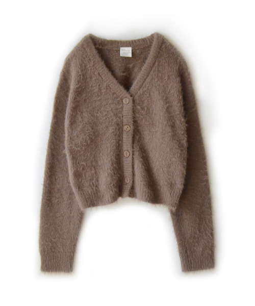 「zootie」 「ZOOTIE DES SUCETTES」ニットカーディガン M-L ライトグレー レディース_画像4