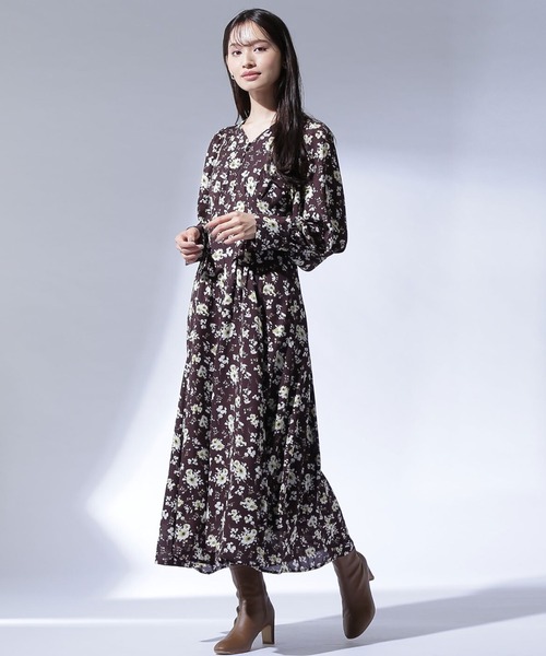 「NATURAL BEAUTY BASIC」 長袖ワンピース MEDIUM ブラウン レディース_画像5