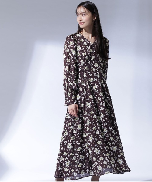 「NATURAL BEAUTY BASIC」 長袖ワンピース MEDIUM ブラウン レディース_画像6