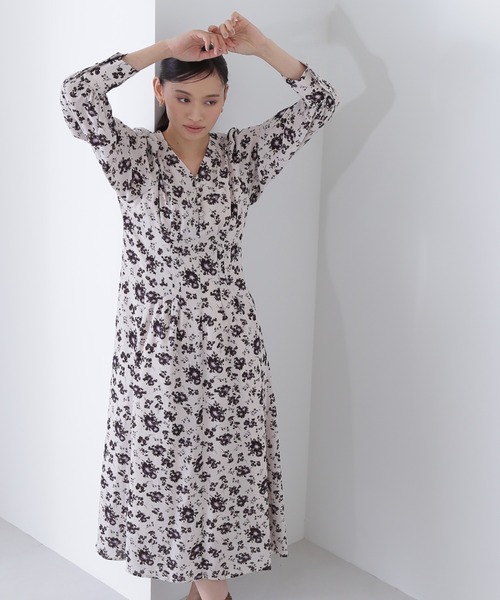 「NATURAL BEAUTY BASIC」 長袖ワンピース MEDIUM ブラウン レディース_画像9