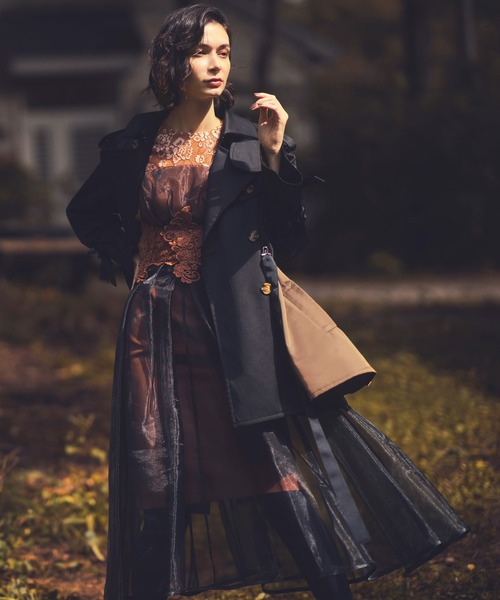 「RUIRUE BOUTIQUE」 トレンチコート L カーキ レディース_画像4