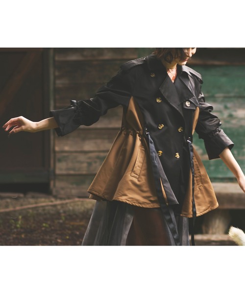 「RUIRUE BOUTIQUE」 トレンチコート L カーキ レディース_画像5