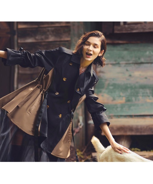 「RUIRUE BOUTIQUE」 トレンチコート L カーキ レディース_画像6