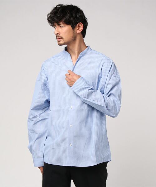 「NANO universe」 長袖シャツ MEDIUM ブルー メンズ_画像2