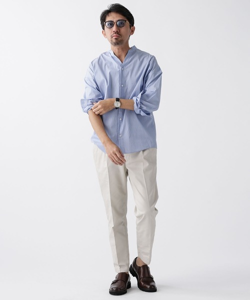 「NANO universe」 長袖シャツ MEDIUM ブルー メンズ_画像7