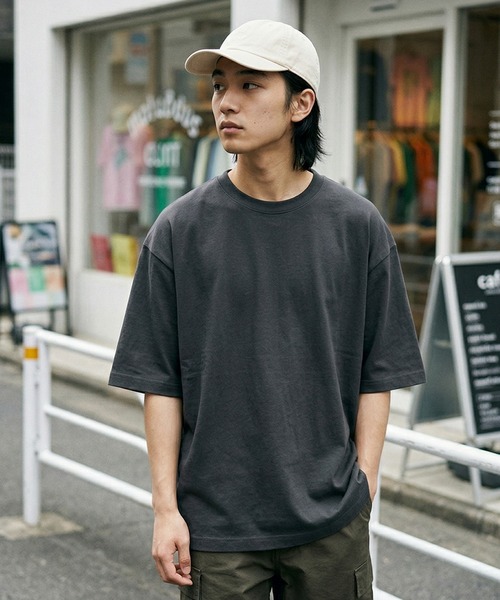CROSS & STITCH tシャツ オーバーサイズTシャツ5分袖 メンズ