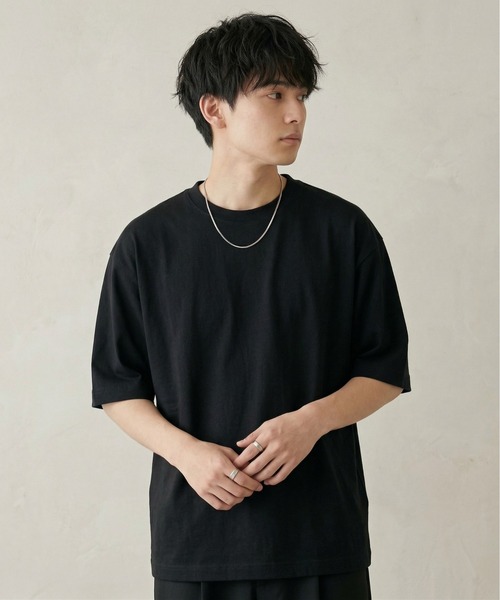 ØMI オーバーサイズT CROSS & STITCH tシャツ オーバーサイズTシャツ5分袖 メンズ